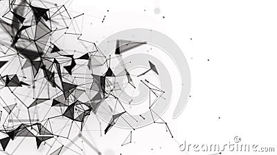 Abstract background with connecting dots and lines. Network connection structure. Light background. Plexus effect. 3d Cartoon Illustration