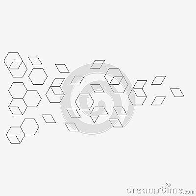Abstract background consisting of set of hexagonal cells. Vector Illustration