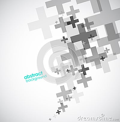 Abstract background created with plus signs. Vector Illustration