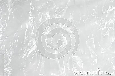 Abstract background crumpled plastic film texture white garbage bag Stock Photo
