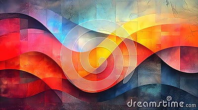 Abstract background 3D art concepts, simple shapes and forms, modern abstract art Cartoon Illustration