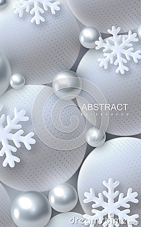 Abstract background with 3d spheres. Vector Illustration