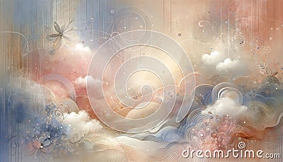 Whispers of Dreamland: A Lullaby in Pastel Stock Photo