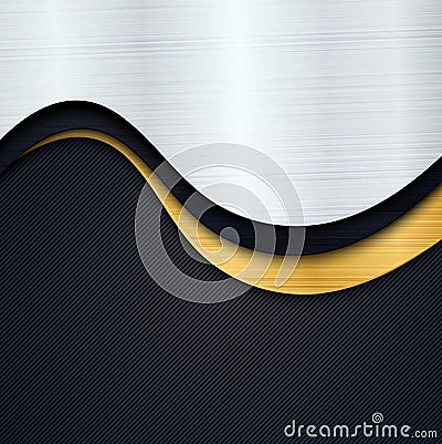 Abstract background design modern with gold , metal brushed meta Cartoon Illustration