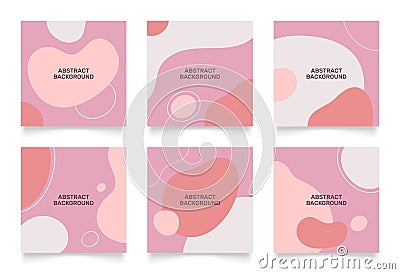 Abstract background design for social media insta story feed post. red purple pink khaki scribble shape hand drawn object. copy Vector Illustration