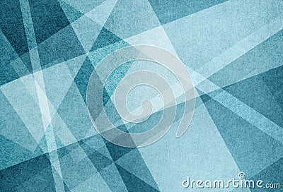 Abstract background design of white angled stripes lines and triangles on blue textured material Cartoon Illustration