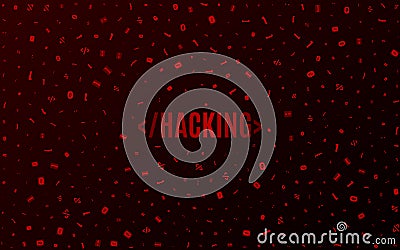 Abstract background from different programming symbols. Hi-tech and programming in design. Hacking system. Vector illustration Cartoon Illustration