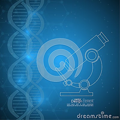 Abstract background with DNA molecule structure Vector Illustration