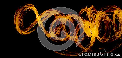 Abstract background of double infinity fire flame sign isolated on a black background Stock Photo