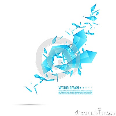 Abstract background with dynamic fragments. Vector Illustration