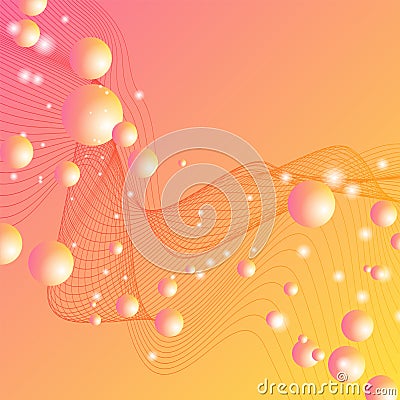 22011601 Abstract background with dynamic linear waves Vector Illustration