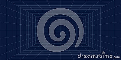 Abstract background empty futuristic wireframe empty box. Network space technology. For banner technology, science, sci-fi Vector Illustration