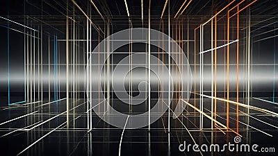Abstract background on the Finance theme - Grid of intersecting lines symbolizing stability and analytics Stock Photo