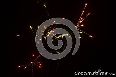 Abstract Background: Colorful Fireworks Splitting Stock Photo