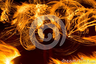 Abstract background of flame on fire show Stock Photo