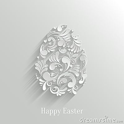 Abstract Background with Floral Easter Egg Vector Illustration