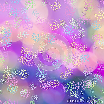 Abstract background with flowered Easter egg design.