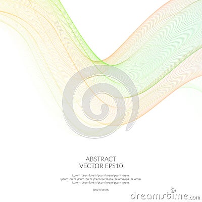 Abstract background with a form of wavy lines. Space for text. Vector Illustration