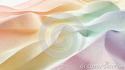 Abstract background forming wavy shapes with a textured surface and soft rainbow gradient, perfect for any project Stock Photo