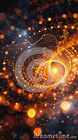 Abstract background with fractal patterns and delicate bokeh, scientific theme. intricate and mesmerizing Stock Photo