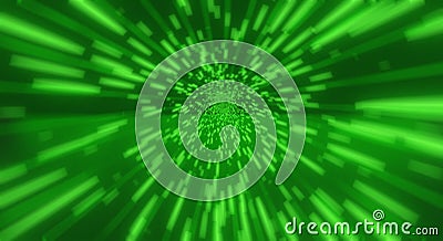 Abstract background futuristic technological tunnel of green color Stock Photo