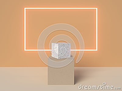 Abstract background, geometric shape layout. Frame for your brand. 3D rendering Stock Photo