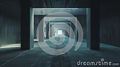 Abstract background. Geometric symmetrical lines creating a corridor Stock Photo