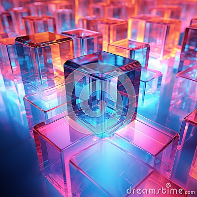 Abstract background with glass cubes Stock Photo