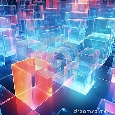Abstract background with glass cubes Stock Photo