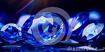 abstract background, glittering sapphire tones and conveying a sense of preciousness. Stock Photo