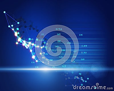 Abstract background with glow polygonal form of making analysis data. Business and science concept visualization of artificial Stock Photo