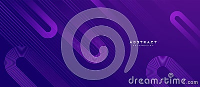Abstract background with glowing curve geometric lines. Modern funny minimal trendy shiny purple lines pattern. Vector Vector Illustration