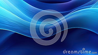 Abstract background with glowing wave. Shiny moving lines design element.blue gradient flowing wave lines. AI generated Stock Photo