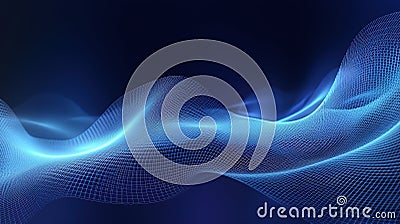 Abstract background with glowing wave. Shiny moving lines design element.blue gradient flowing wave lines.AI generated Stock Photo