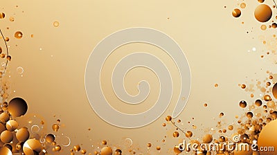 abstract background with gold bubbles and circles Stock Photo