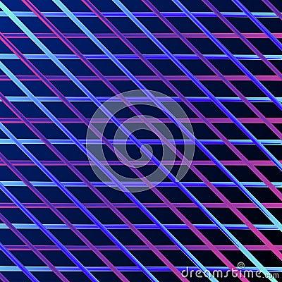 Abstract background with gradient laser neon rays crossing and forming texture on blue backdrop Vector Illustration