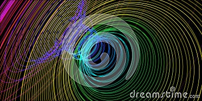 Abstract background of gradient ring-shaped lines. 3d rendering Stock Photo