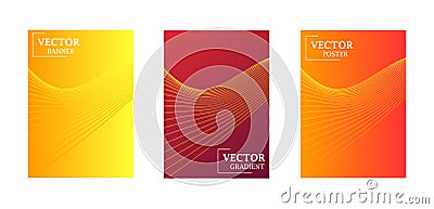 Abstract background with gradient texture, geometric pattern with lines. Golden, red, violet gradient. Vector Illustration