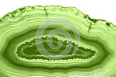 Abstract background - green agate slice mineral macro PANTONE greenery Stock Photo