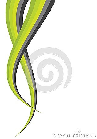 Abstract background, green waves Vector Illustration