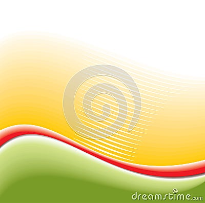 Abstract background with green waves Vector Illustration