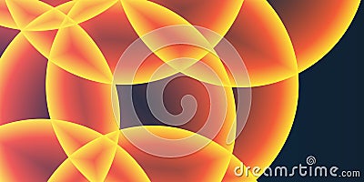 Abstract Background, Header or Banner Design with Large Orange, Red and Yellow Overlaying Globes, Bubbles Pattern - Multi Purpose Vector Illustration