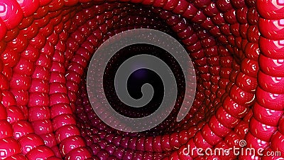 Abstract background with health and medicine theme. Symbolic gut or colon representation. 3D vortex hole made of glossy Cartoon Illustration