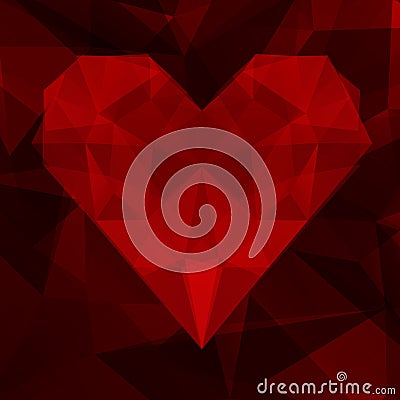 Abstract background with heart of triangles Vector Illustration