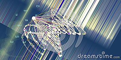 Abstract background helix color infographic and big data visualization. Futuristic analytical blurred glow lines design. Social Stock Photo