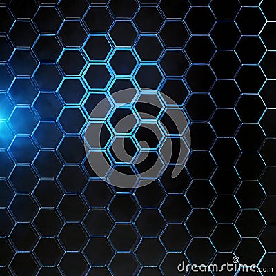 abstract background hexagon black and cyan wallpaper futuristic Stock Photo