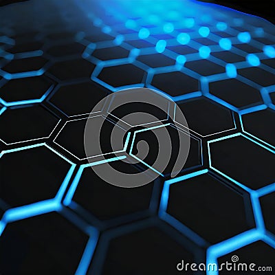 abstract background hexagon black and cyan wallpaper futuristic Stock Photo