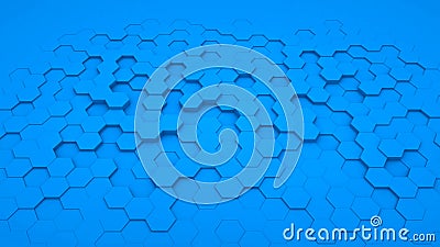 Abstract background hexagon blue in perspective Stock Photo