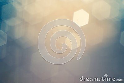 Abstract background of hexagon shape bokeh Stock Photo