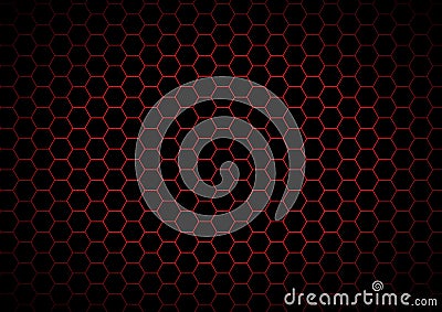 Abstract background hexagonal gray and red color tone pattern vector illustration Stock Photo